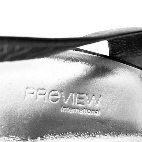Preview International Black Heel Open Toe Classic Party Prom Shoes 6.5 - Picture 3 of 5